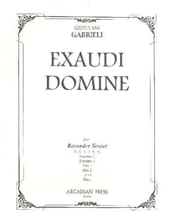 Exaudi Domine fr 6 Blockflten (SSAATB) Partitur und Stimmen