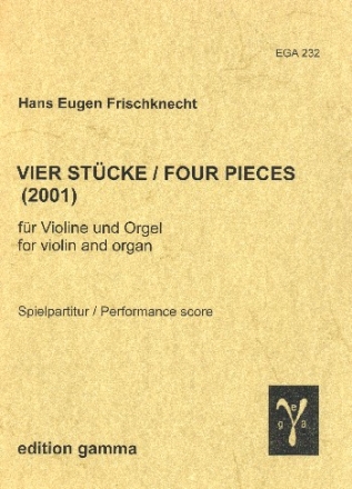 4 Stcke fr Violine und Orgel 2 Spielpartituren