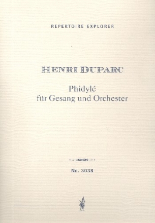 Phidyl fr Gesang und Orchester Studienpartitur und Klavierauszug (frz)