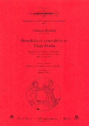 Benedicta et venerabilis es Virgo Maria fr Sopran, Alt und Instrumente Partitur und Stimmen