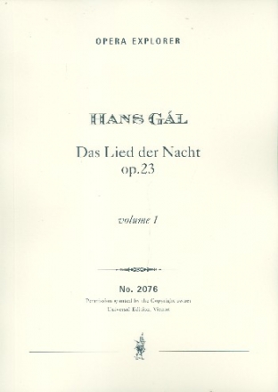 Das Lied der Nacht op.23  Studienpartitur in 2 Bnden