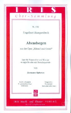 Abendsegen aus Hnsel und Gretel fr Frauenchor (Klavier oder TSreicher ad lib) Klavierpartitur