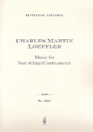 Music for 4 stringed Instruments fr Streichquartett Studienpartitur und Stimmen