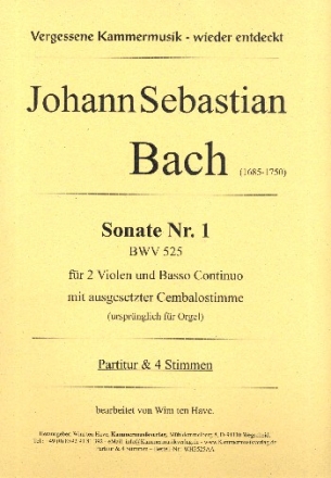 Sonate Nr.1 BWV525 fr 2 Violen und Bc (Cembalo) Partitur und Stimmen