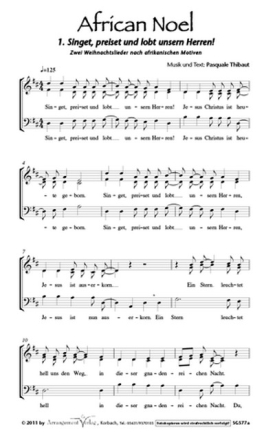 African Noel fr gem Chor (SATB) a cappella Partitur (dt)
