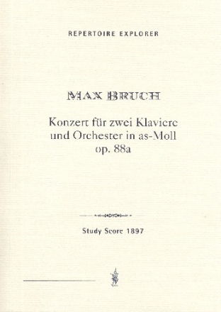 Konzert as-moll op.88a fr 2 Klaviere und Orchester Studienpartitur