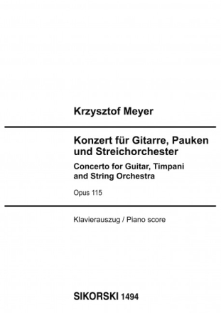 Konzert op. 115 Gitarre solo, Pauke, Streichorchester Klavierauszug