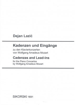 Kadenzen und Eingnge zu den Klavierkonzerten von W. A. Mozart Klavier