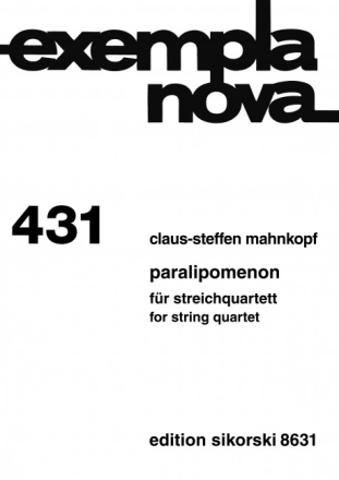 Paralipomenon Streichquartett Partitur