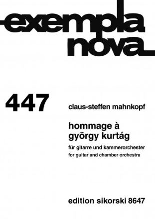 Hommage  Gyrgy Kurtg Gitarre solo, Kammerorchester Studienpartitur