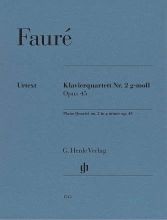 Klavierquartett  g-moll Nr. 2 op. 45 fr Violine, Viola, Violoncello, Klavier Partitur und Stimmen