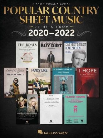 Popular Country Sheet Music Piano, Vocal and Guitar Book