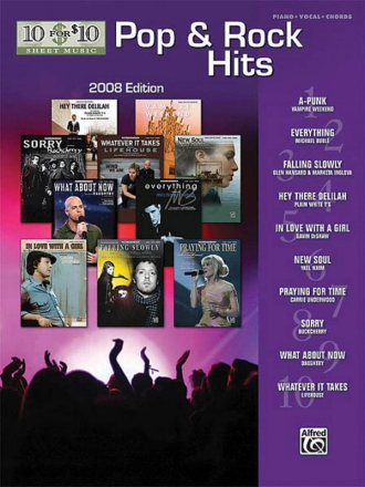 Pop & Rock Hits (2008 Edition) Klavier, Gesang und Gitarre Buch