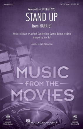 Stand Up from 'Harriet' for solo, mixed choir and piano choral score