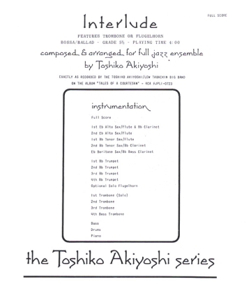 Interlude  for Jazz Ensemble (feat. trombone or flugelhorn) full score