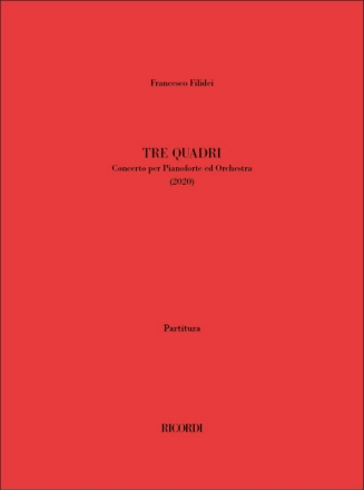 Tre Quadri Orchestra and Piano Score