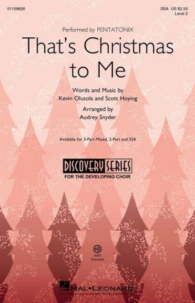 That's Christmas to Me for female choir (SSA) and piano choral score