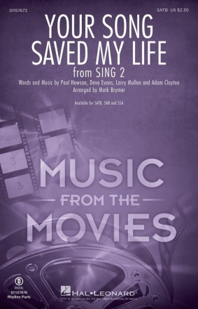 Your Song Saved My Life SATB Choral Score
