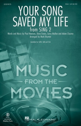 Your Song Saved My Life SSA Choral Score