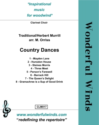Country Dances for clarinet choir score and parts