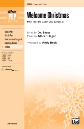 Welcome Christmas 2 PT 2-Part, Unison and Equal Voice