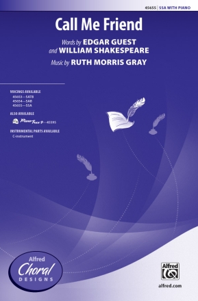 Call Me Friend SSA Upper voices