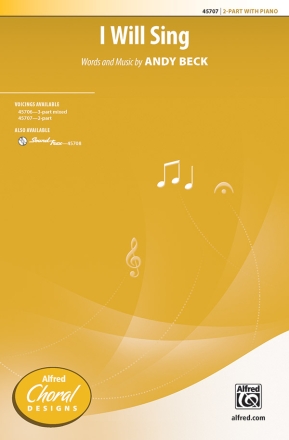 I Will Sing 2 PT 2-Part, Unison and Equal Voice