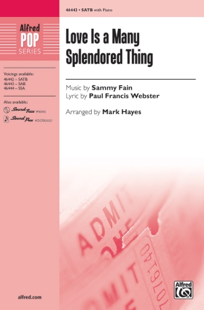 Love Is A Many Splendored Thing SATB Mixed voices