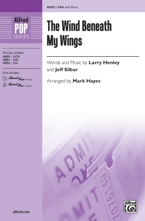 Wind Beneath My Wings SSA Upper voices