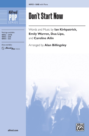 Dont Start Now SAB Mixed voices