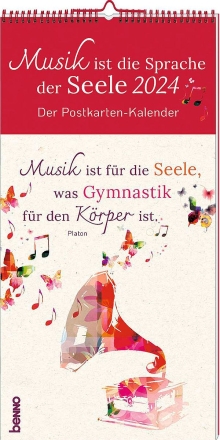 Kalender Musik ist die Sprache der Seele 2024 Postkartenkalender (Monatskalender) 10,5 x 20,5 cm