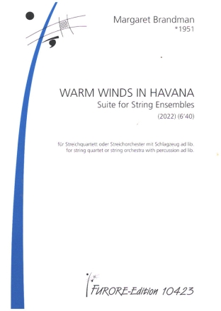 Warm Winds in Havana for String Ensembles with Perc. ad lib. score and parts