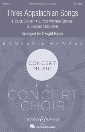 Three Appalachian Songs gemischter Chor (SATB) und Klavier (Concert Band) Chorpartitur