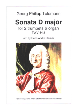Sonata in D major TWV44:1 for 2 trumpets and organ score and parts