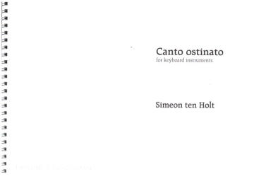 Canto ostinato for keyboard instruments score study size