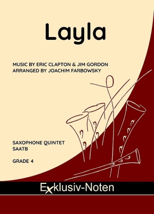Layla for saxophone quintet (SATTB) score and parts