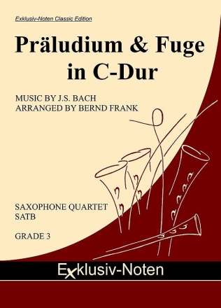 Prludium & Fuge C-Dur BWV846 for saxophone quartet (SATB) score and parts