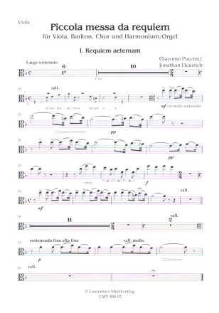 Piccola messa da requiem fr Viola, Bariton, gem Chor und Harmonium/Orgel Viola