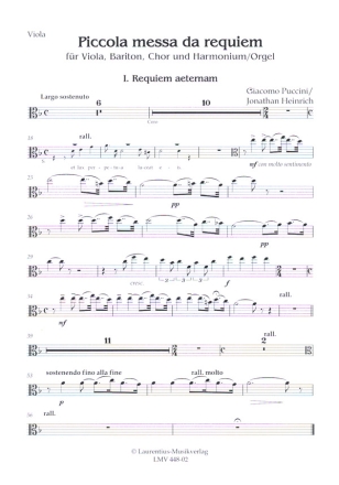 Piccola messa da requiem fr Viola, Bariton, gem Chor und Harmonium/Orgel Viola