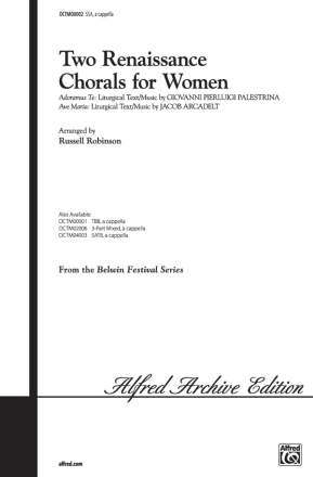 Two Renaissance Chorals For Wome Upper voices