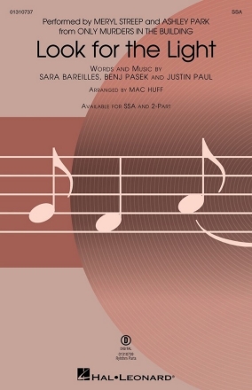 Look For the Light for female choir (SSA) and piano choral score