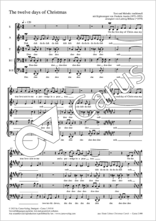 The twelve days of Christmas Ensemble/Coro SATBB Partitur