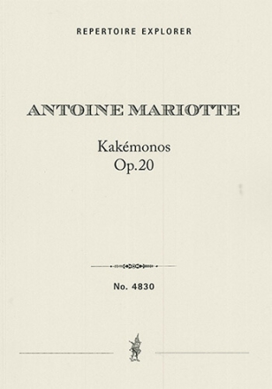 Kakmonos Op. 20, 4 pices japonaises pour orchestre