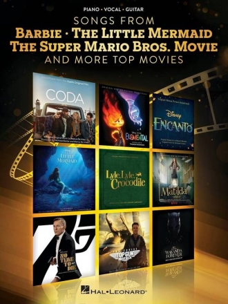 Songs from Barbie, The Little Mermaid, The Super Mario Bros Movie, and More Top Movies for piano, vocal and guitar  Songbook