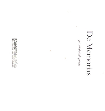De Memorias  for flute, oboe, clarinet, french horn and bassoon 5 scores (Set)