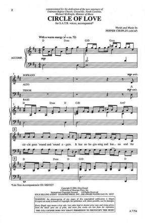 Circle of Love SATB Chorpartitur
