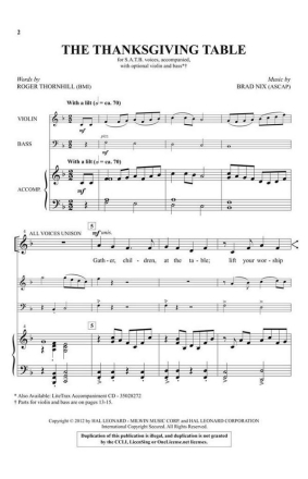 The Thanksgiving Table SATB Chorpartitur