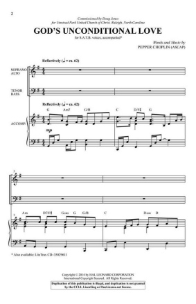 God's Unconditional Love SATB Chorpartitur
