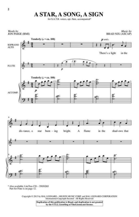 A Star, A Song, A Sign SATB and Flute Chorpartitur
