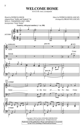 Welcome Home SATB Chorpartitur